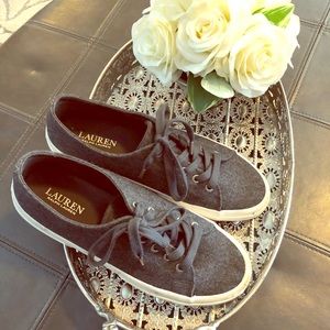 SOLD! Grey felt Ralph Lauren sneakers